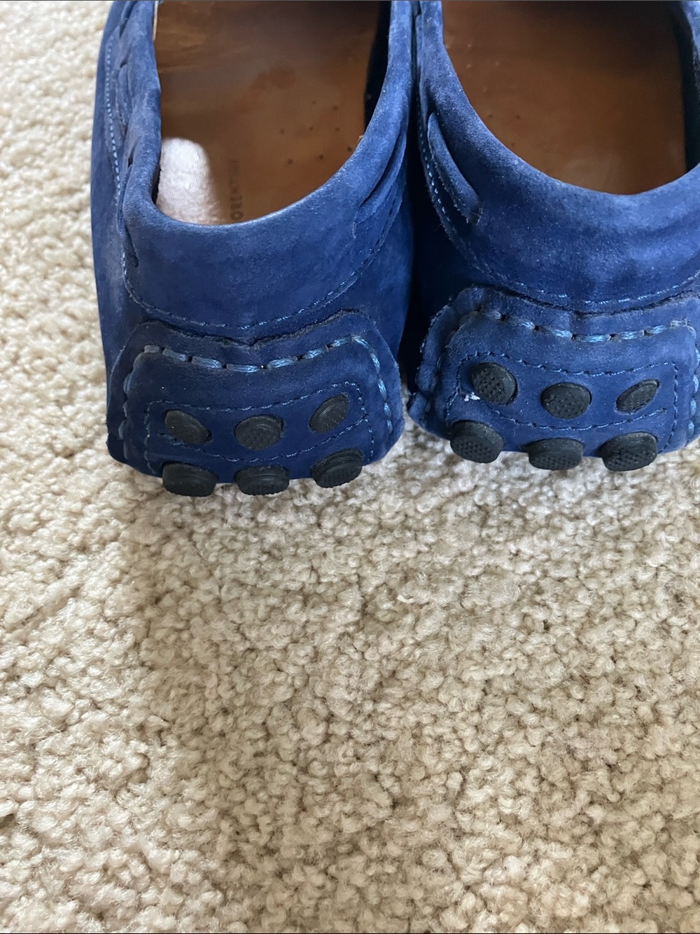 Blue Suede Tassel Loafers - women’s Slip-On Driving Moccasins - Picture 5 of 7